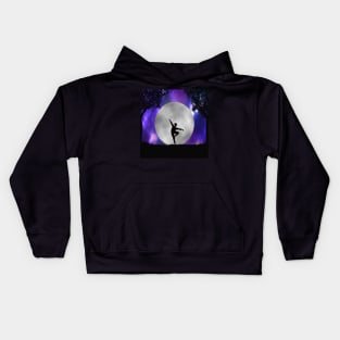 Plus size ballerina full moon galaxy Kids Hoodie